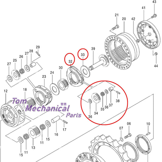 1032485 Carrier Gear ass'y For John Deere 240D 250G Travel Device