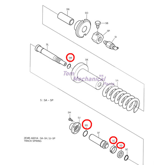 2274-1008BKT Seal Kit For Doosan DH130 DH150 DH225LC-7 Track Spring Adjuster Cyl