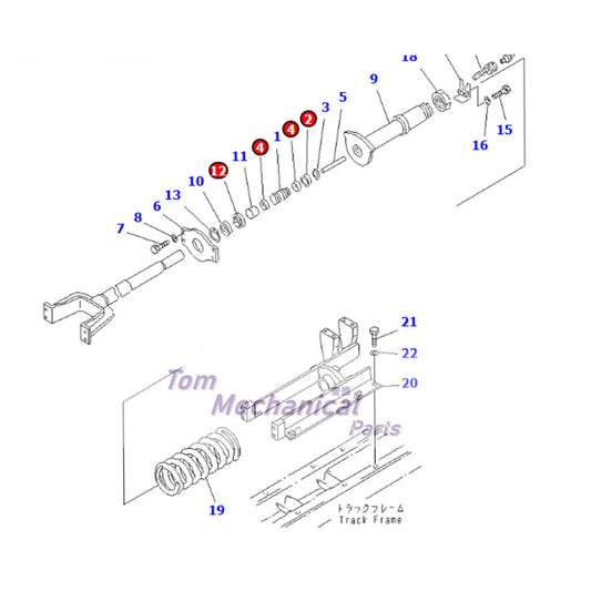 09370-00050 Track Adjuster Seal Kit For Komatsu PC78UU PC78US-6 Excavator 50MM