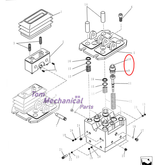 YN30V00105R120 Pilot Valve Push Rod Plug For Kobelco SK200 SK210 SK260