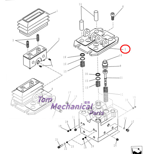 YN30V00105R110 Plate Pilot Foot Valve For Kobelco SK200 SK210 SK250 Excavator