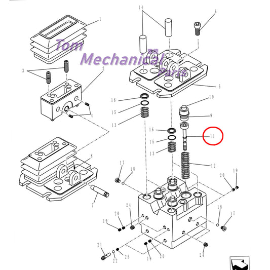 YN30V00105S010 Pilot Valve Push Rod Plug For Kobelco SK200 SK210 SK260