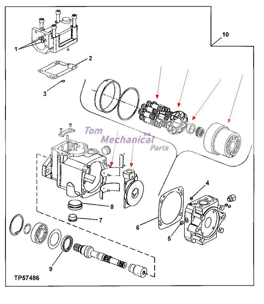 AT172603 Repair Kit For Oilgear Hydraulic Pump Parts Fits John Deere 670C 770C