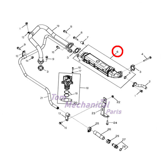 RE535729 (EGR) Exhaust Gas Recirculation Heat Exchanger For John Deere Engine