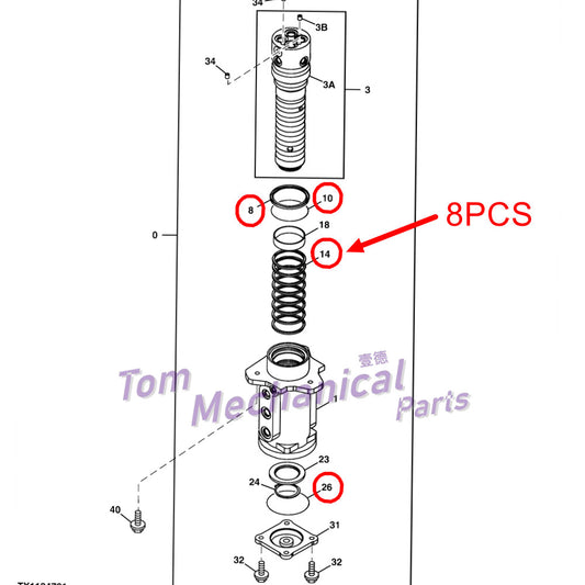 9196167 For John Deere 75D 75G 85D 85G 135G Center Joint Seal Kit