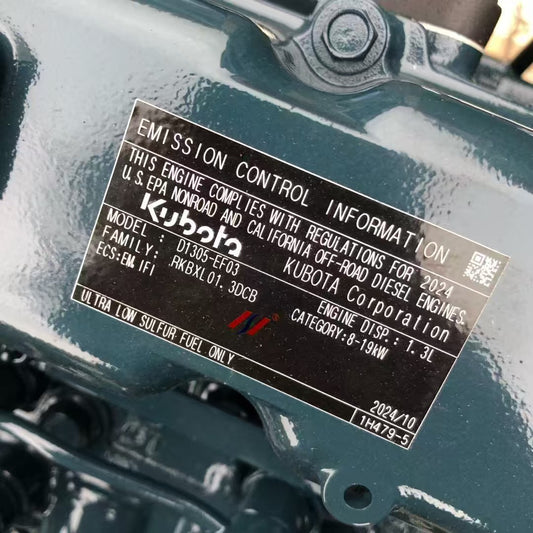 For Kubota D1305-EF03 New Diesel Engine Ass'y 2600rpm 18.2kW