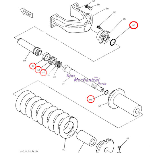 2274-1014AKT Seal Kit For Doosan DH280LC DH300LC-7 DH330LC-3 Track Adjuster