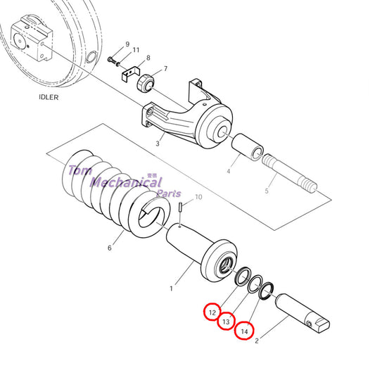 274-00009KT Track Spring Adjuster Seal Kit For Doosan DX300LC DX340LC DX350LC