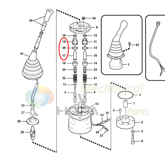 4PCS 14588698 14588699 Pilot Valve Pusher Plug For Volvo Excavator