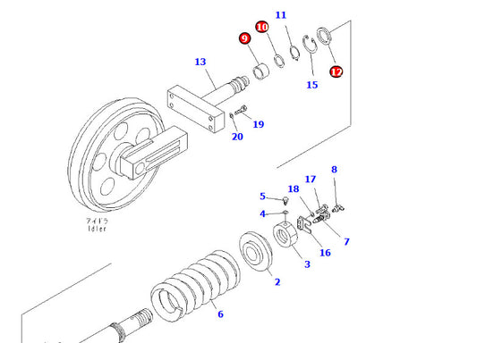 21W-30-51222 Track Adjuster Seal Kit For Komatsu PC60-8 PC70-8 PC78UU PC78US-8