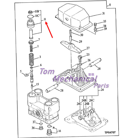 Pusher 9101515 Plug Pilot Pedal Valve For Hitachi EX100-2 EX200-2 EX300-3 EX400