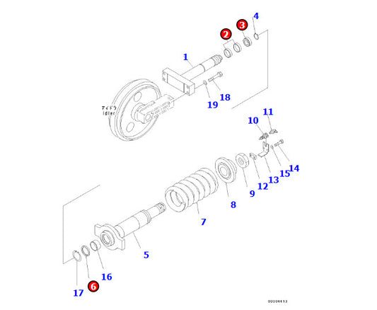 Track Adjuster Cyl Seal Kit For Komatsu PC200-10 PC240-10 PC228US-10 Excavator