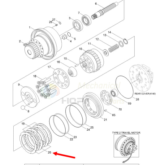 XKAY-00466 Disc Plate for Hyundai HX140L R140LC-9 220LC-9 215LC-7 Travel Motor
