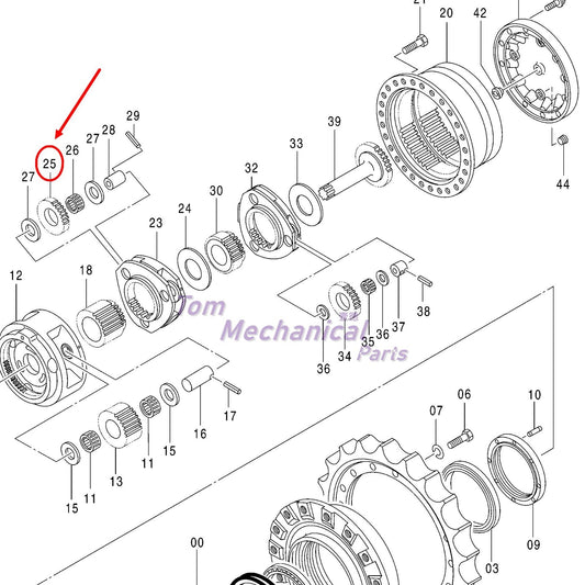 3103052 Gear Travel Motor Gearbox For John Deere 240DLC 250GLC Excavator