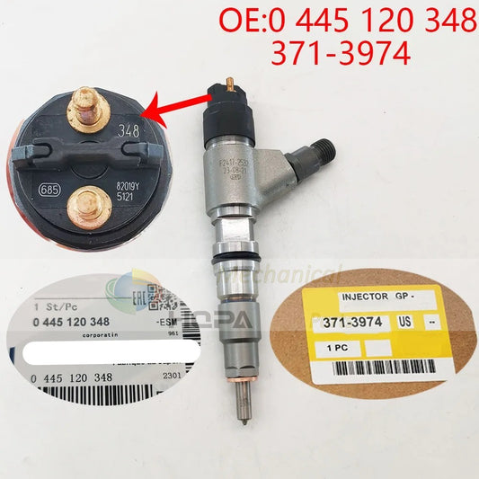 6pcs 371-3974 0445120348 Fuel Injecto For Caterpillar C7.1 Engine