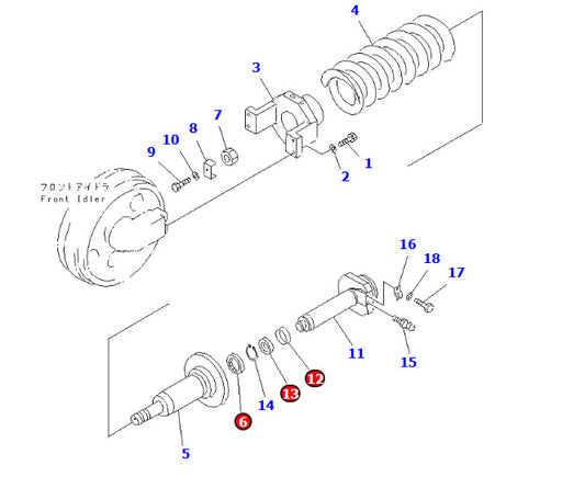 Track Adjuster Cyl Seal Kit For Komatsu PC228US-2 PC228UU-2 Excavator
