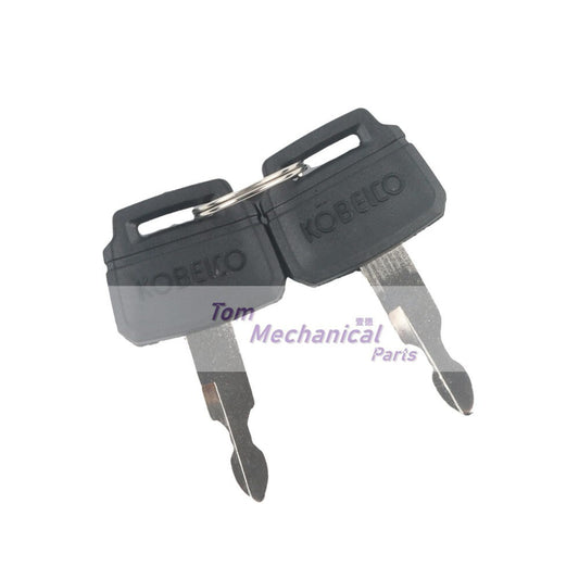 2PCS Ignition Keys For Kobelco SK120-1 SK120-3 SK120-5 SK120-6 Excavator