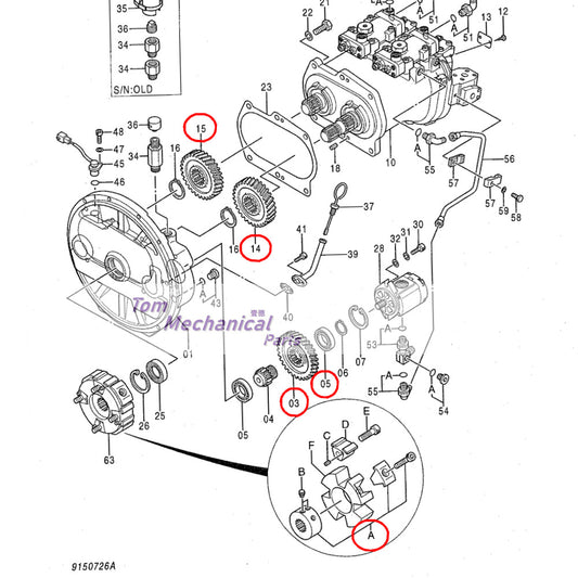 Excavator Hydraulic Pump Parts For Hitachi ZX225US-3