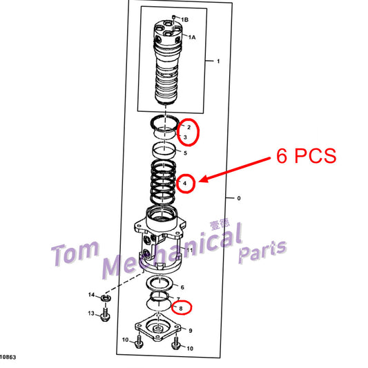 9195313 For John Deere 120C 120D 130G 135C 135D Center Joint Seal Kit