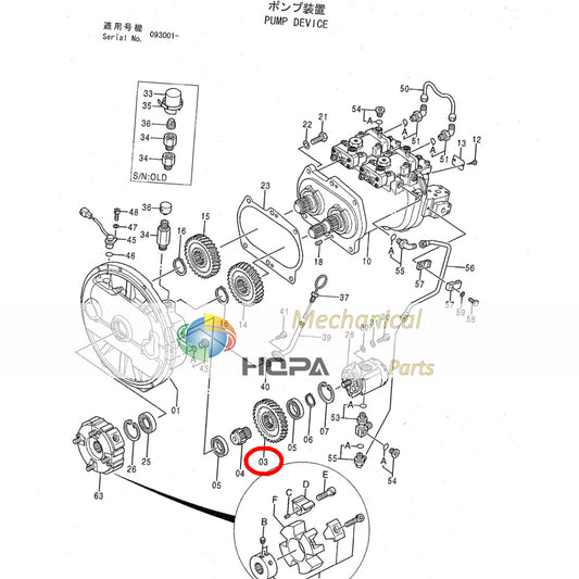 3063840 Gear Pilot For John Deere Hitachi Hydraulic Pump