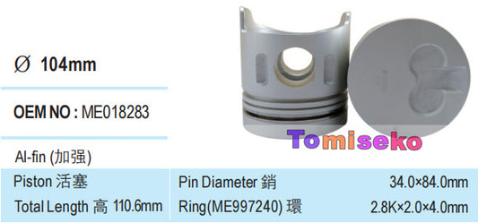 4D36 Overhaul Rebuild Kit For Mitsubishi 4D36 Engine Piston Liner ME018283