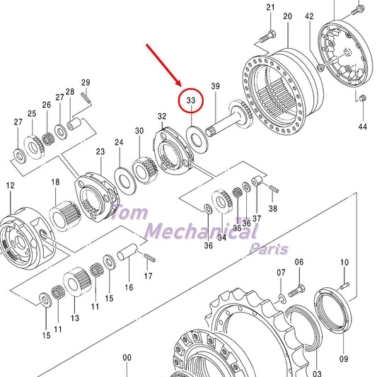 4401293 Spacer Travel Motor Gearbox For John Deere 210G 250G 290G