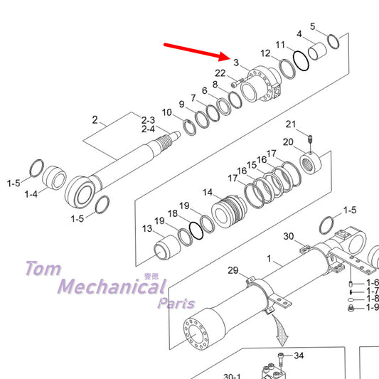 31Y1-21955 GLAND ARM CYLINDER HEAD For Hyundai R210LC-7 R220LC-7 Excavator