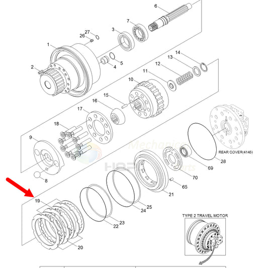 XKAY-00465 Disc Friction for Hyundai HX140L R160LC 220LC-9 215LC-7 Travel Motor