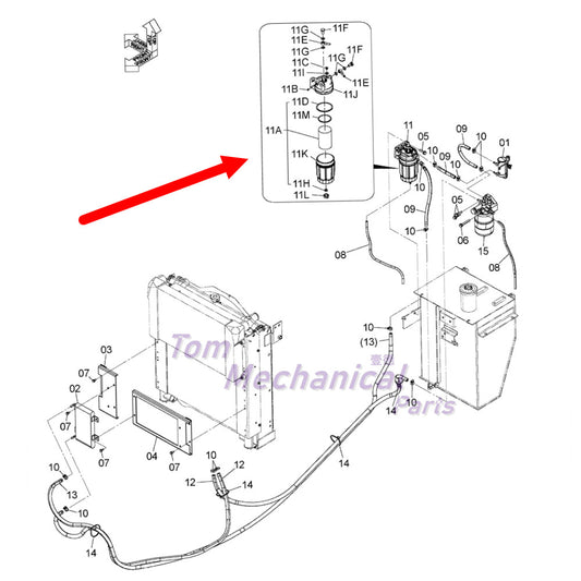 4679980 Fuel Oil and Water Filter For John Deere 135D 135G 225D 245G Excavator